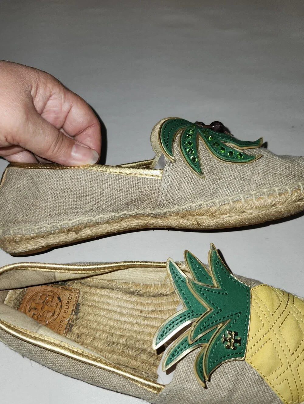 Tory Burch Espadrilles Pineapple and Palm 6.5